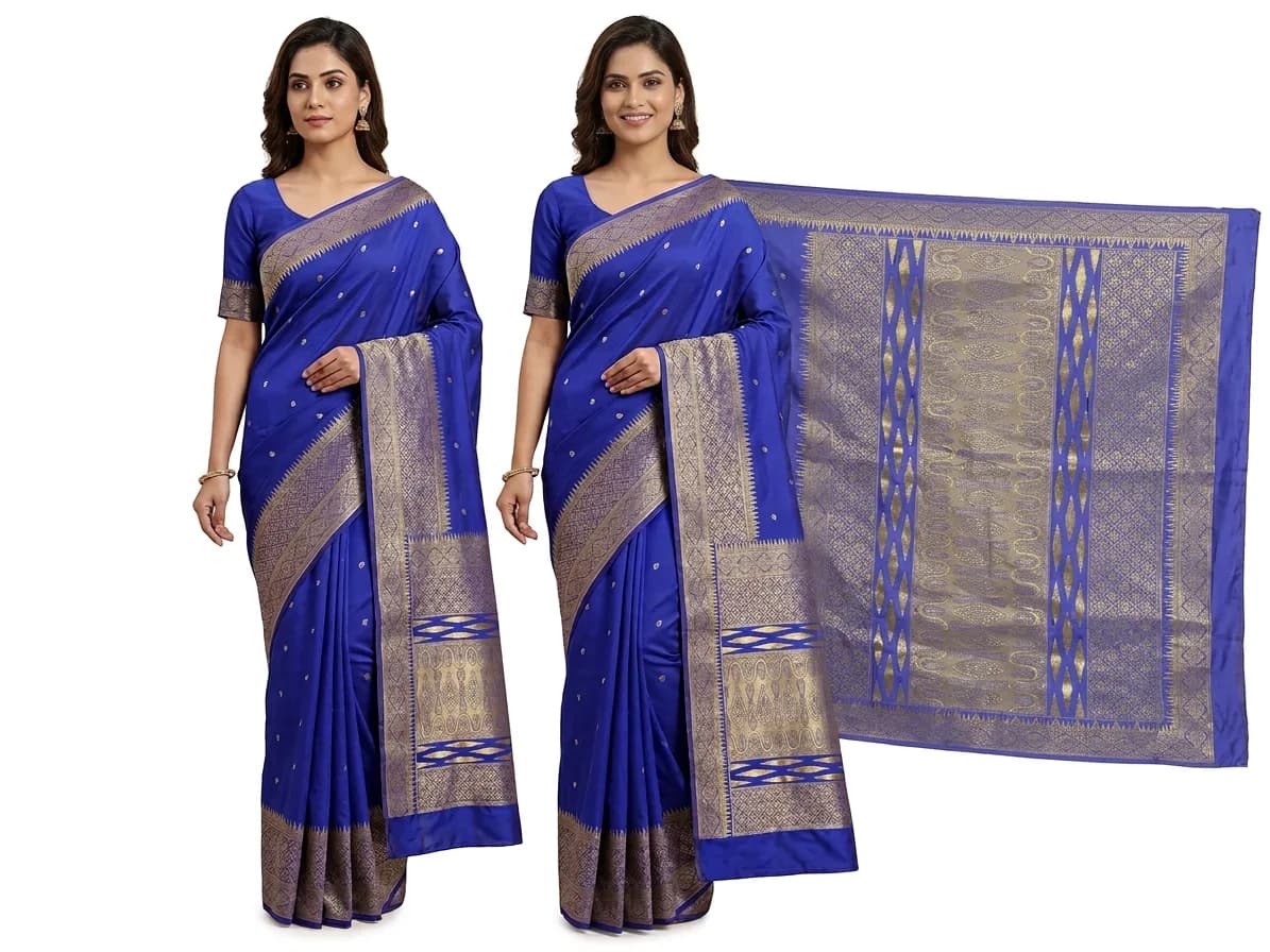Royal Blue Banarasi Silk Saree