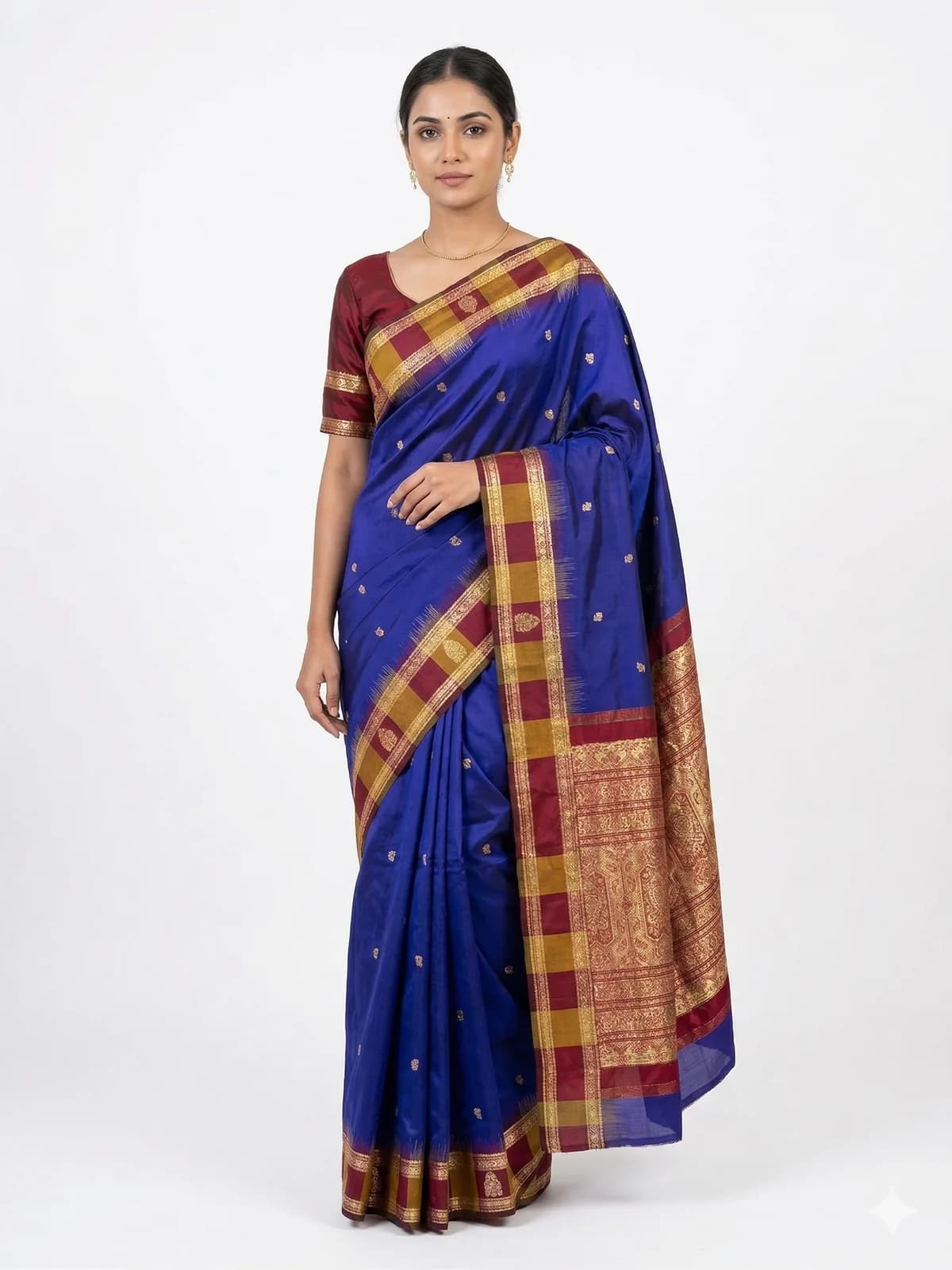 Royal Blue Gadwal Saree